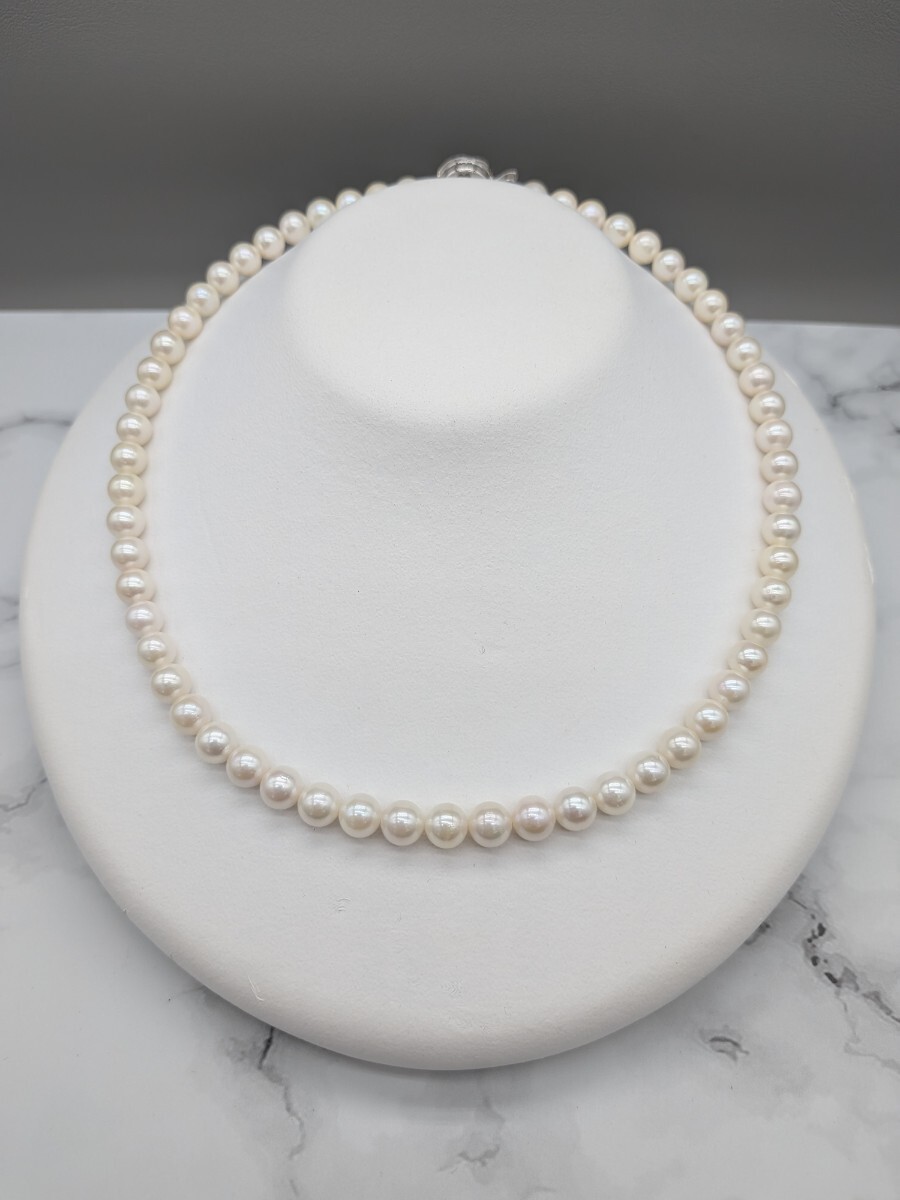 *⑦あこや本真珠ネックレス　7-7.5mm 42.7cm　ホワイト系　田中真珠　あこや真珠