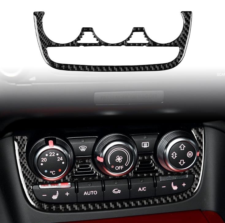 アウディ TT TTRS 8J 2006-2015年　内装インテリアステッカー　 エアコンボタンパネルフレームカバー カーボン柄