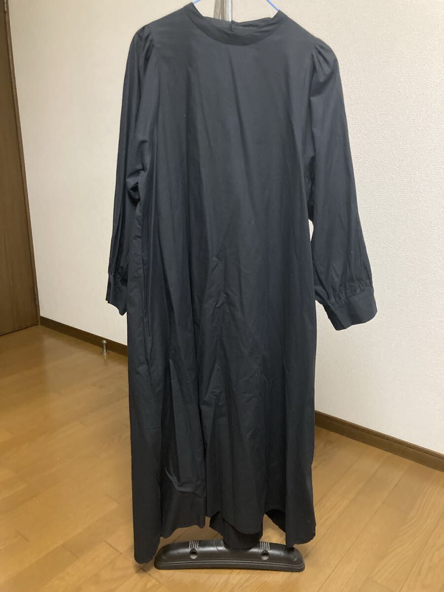 コットン ロングワンピース mn 株式会社オーブ 黒 後ろボタン