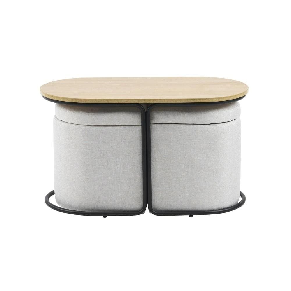 訳あり新品　ナチュラルテーブル 完成品 スツール2個付き 1340-170