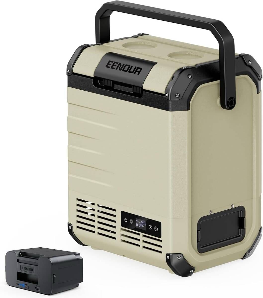 新品　EENOUR 車載冷蔵庫 D10 10L バッテリー付き -20℃～10℃ 小型 両開きフタ コンプレッサー式 4WAY電源対応 AC100V DC12V/24V