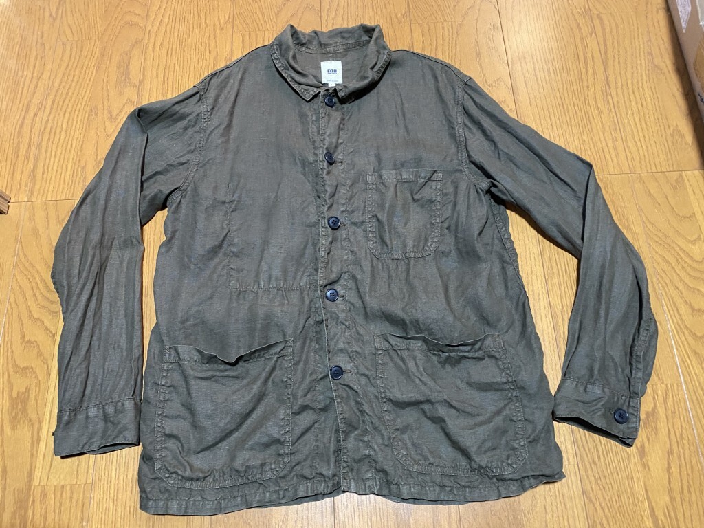 着用感あり】FOB FACTORY/エフオービー F2413 ヘンプシャツ ジャケット / カバーオール S