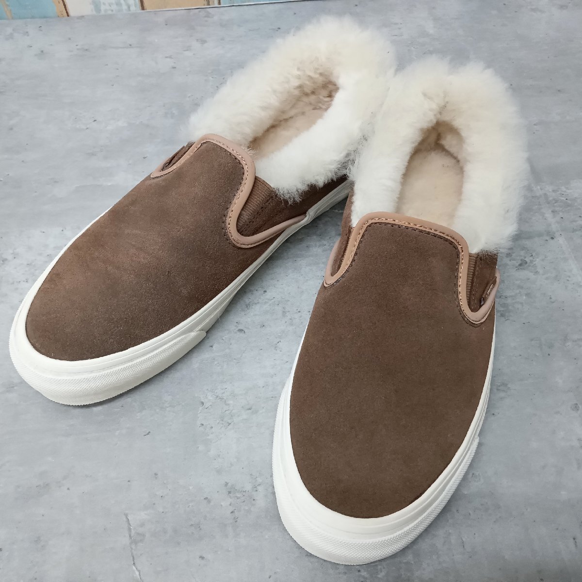 VANS OG CLASSIC SLIP-ON LX ブラウン 28.0cm ボアスリッポン ファー ヴァンズ 店頭展示品