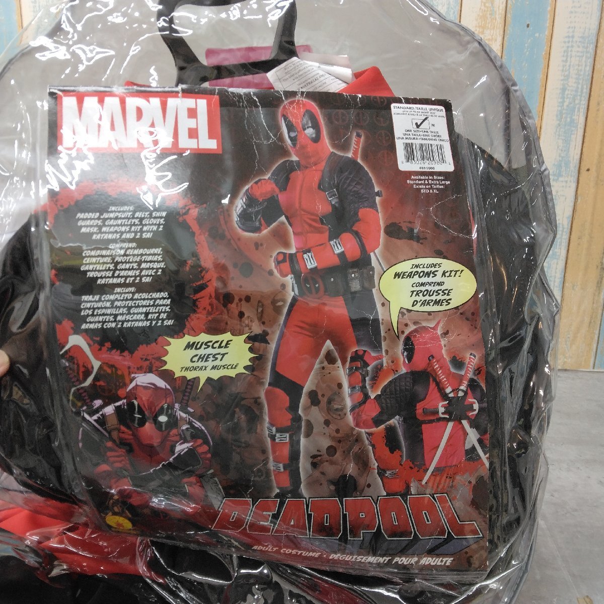 DEADPOOL ADULT COSTUME デットプール 大人用コスチューム デットプールコスプレ衣装 サイズ：M ジャンク品