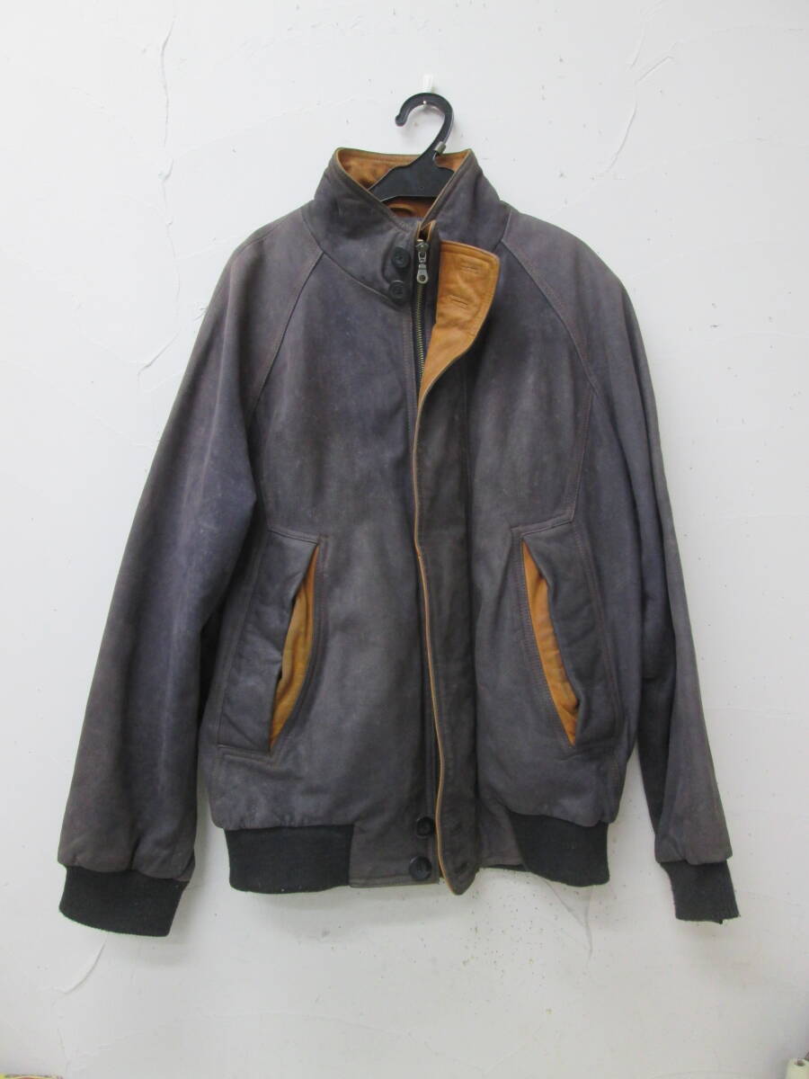(3)☆Humphrey Bogart ハンフリーボガート 牛革 レザージャケット ネイビー NAVY サイズL