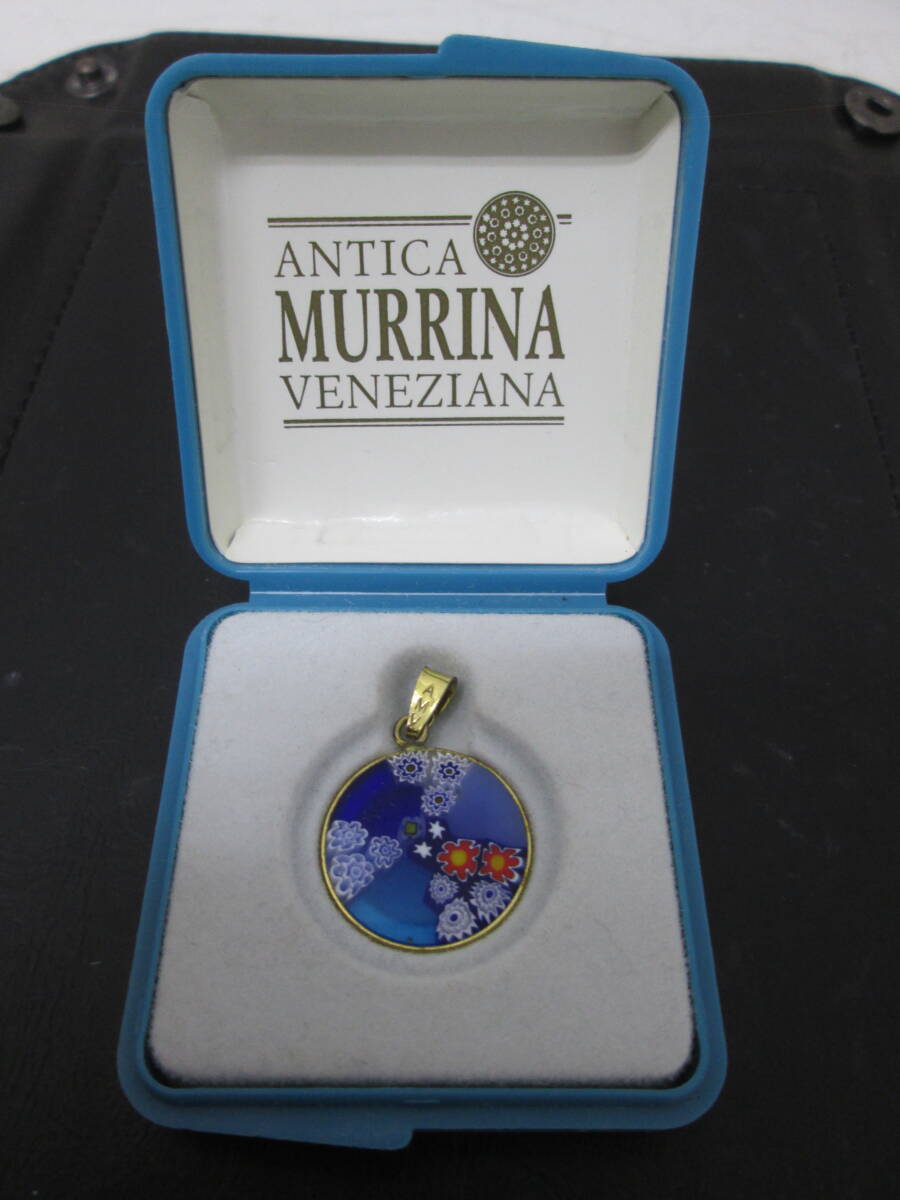 (5)☆ANTICA MURRINA VENEZIANA アンティカムリーナ ベネチアンガラス ネックレストップ 925刻印 