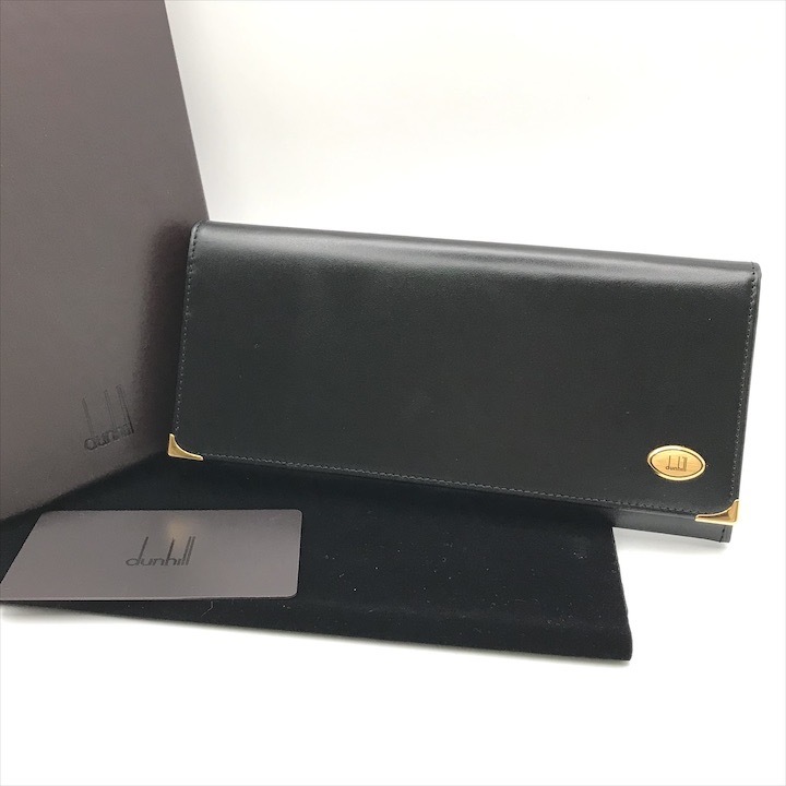 未使用品 Dunhill ダンヒル 長財布 2つ折り 財布 ウォレット 小銭入れ ブラック メンズ レザー ブランド プレゼント ギフト 箱付き k7086