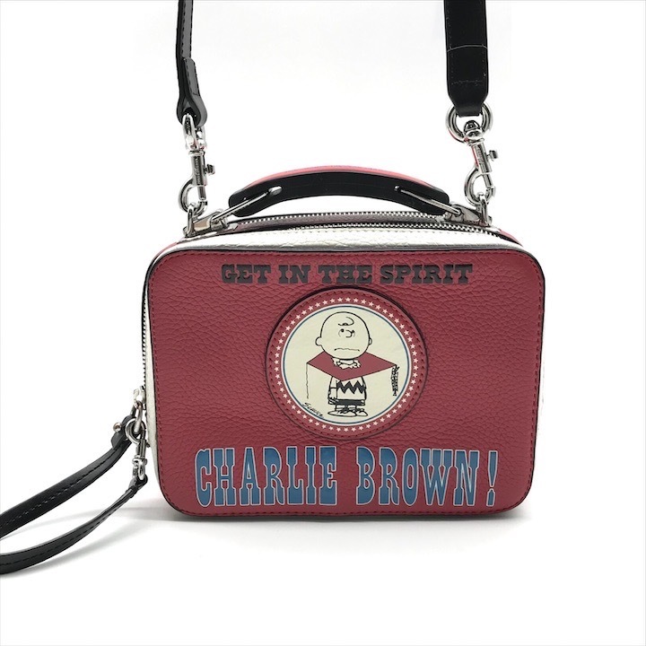 良品 MARC JACOBS マークジェイコブス ピーナッツ 限定 レア スヌーピー 2WAY ハンド ショルダー バッグ レザー レディース a10164