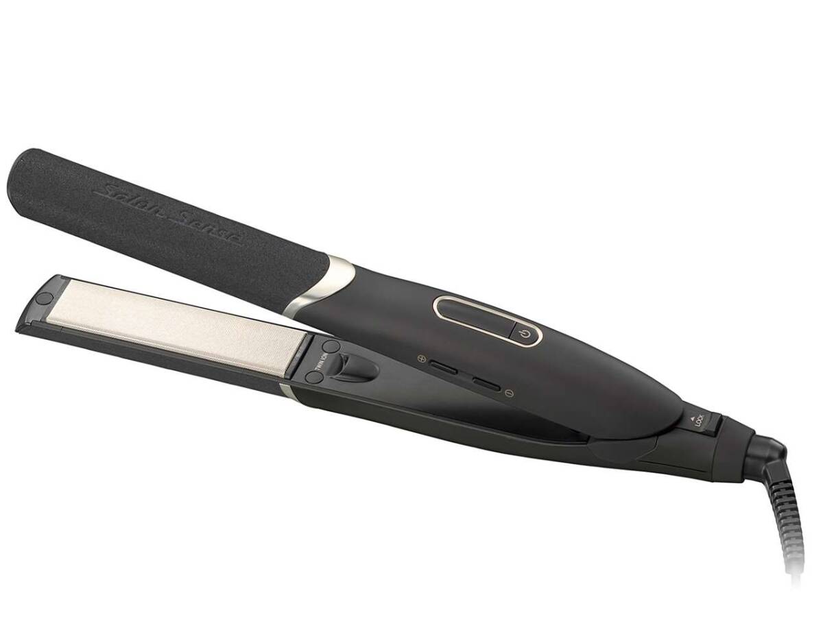 ◆新品 コイズミ KOIZUMI ストレートアイロン サロンセンス KHS-8770/K [ツインマイナスイオン搭載/シルキーモイスト加工/海外対応] 保証付