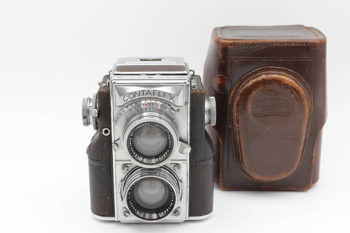 稀少☆ZEISS IKON CONTAFLEX TLR Lens Sucher-objektiv F2.8 8cm Sonnar F2 5cm ツァイス イコン コンタフレックス 純正ケース付 ##13734