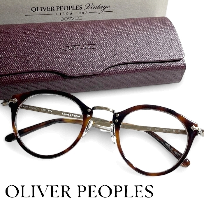 OLIVER PEOPLES オリバーピープルズ 新品 定価3.9万 日本製 505 雅 べっ甲調 ボストン メガネフレーム 伊達眼鏡 O7953 DM ▲088▼50604w05