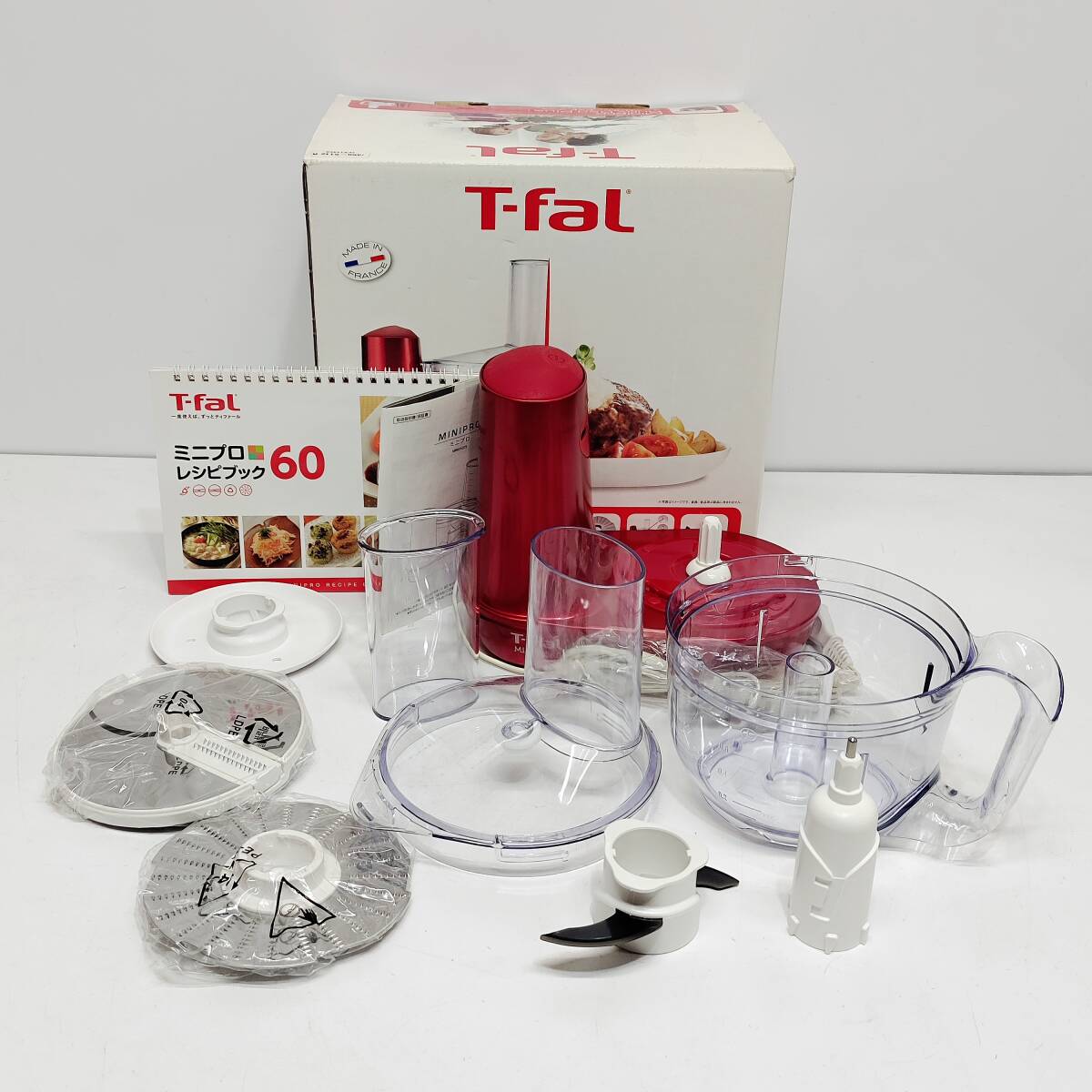 ●動作品 ティファール MB601 フードプロセッサー T-fal 付属品完備 ミキサー ミニプロ レシピブック付き M2407