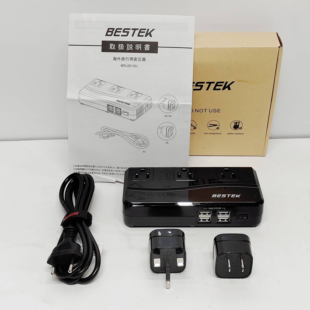 ●動作品 べステック MRJ201GU 海外旅行用変圧器 BESTEK 海外コンセント 箱付き S4845