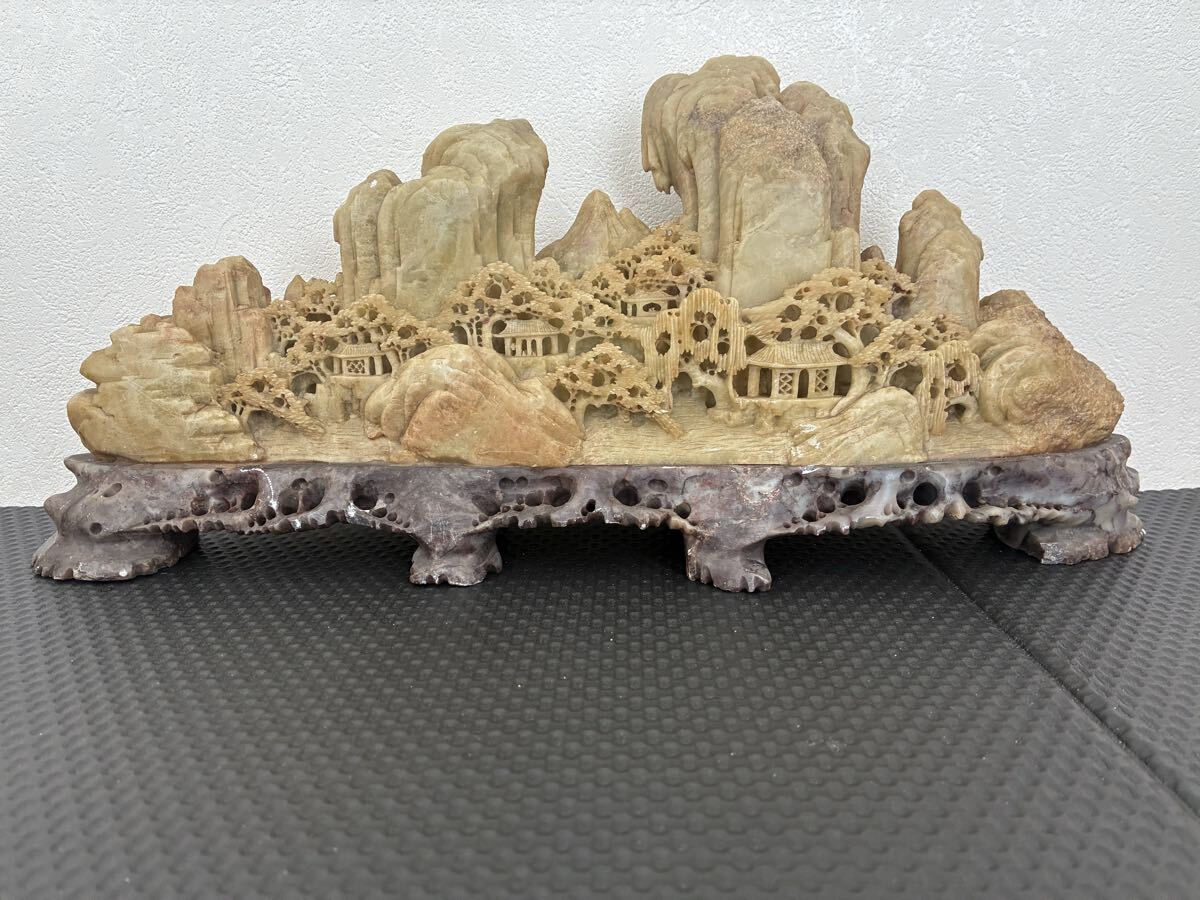 中国美術 置物 天然石 寿山石 細密彫刻 彫刻 インテリア