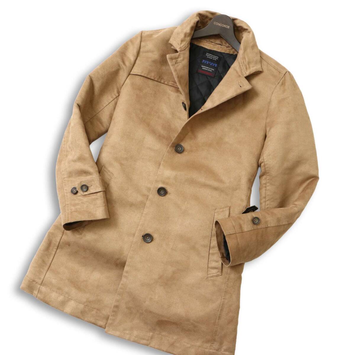 NICOLE CLUB FOR MEN ニコルクラブ フォーメン 中綿 ライナー フェイク スウェード レザー★ トレンチ コート Sz.46 メンズ