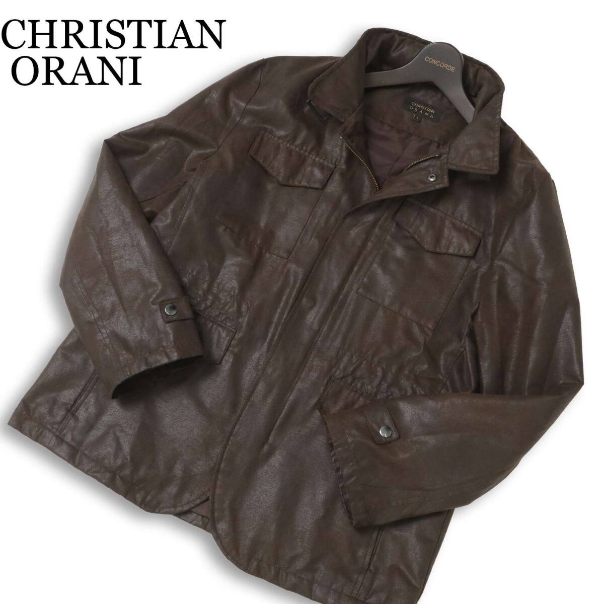 CHRISTIAN ORANI クリスチャンオラーニ 秋冬 フード収納★ フェイク スウェード ジャケット Sz.L メンズ