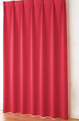 送料無料(北海道・沖縄別途）日本製（アウトレット）１級遮光カーテン2枚組 100×200cm レッド RD115