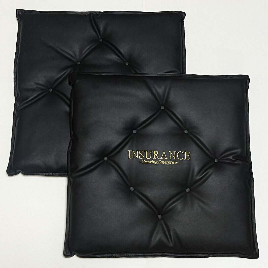 絶版品・超貴重☆インシュランス　ボタンダウン風クッション　ブラック　2個セット　シートクッション　カークッション　送料無料