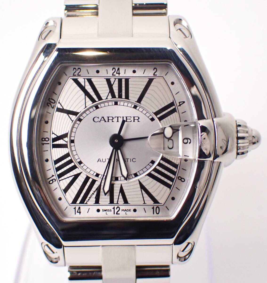 新品仕上げ済 Cartier(カルティエ) ロードスターGMT XLサイズ W62032X6 SS AT 自動巻き オートマチック ステンレス メンズ 腕時計