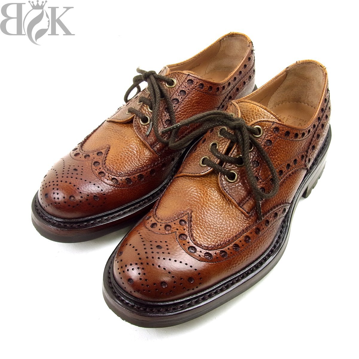 極美品 ジョセフチーニー エイボン AVON C 100117 紳士靴 革靴 アーモンド カントリーカーフ 表記サイズ:5F JOSEPH CHEANEY 〓
