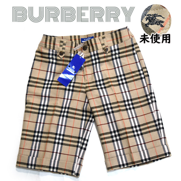 BURBERRY BLUE LABEL■未使用ノバチェック柄ウールハーフパンツ サイズ36 バーバリーブルーレーベル　ショートパンツ