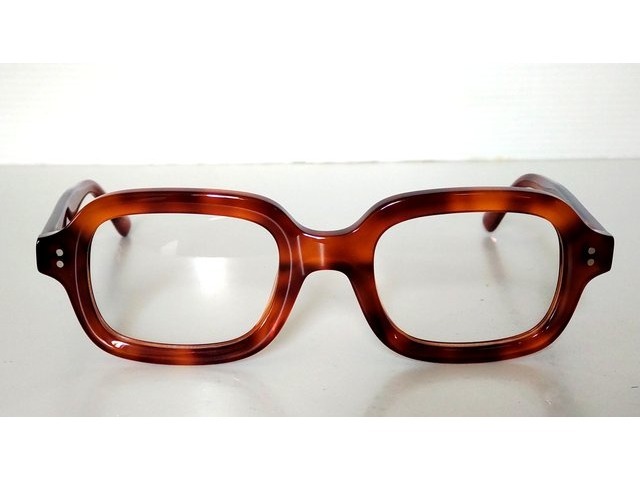 Zig Block 太ぶち スクエアメガネ べっ甲柄 01