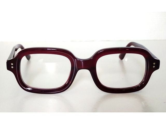Zig Block 太ぶち スクエアメガネ ボルドー 01