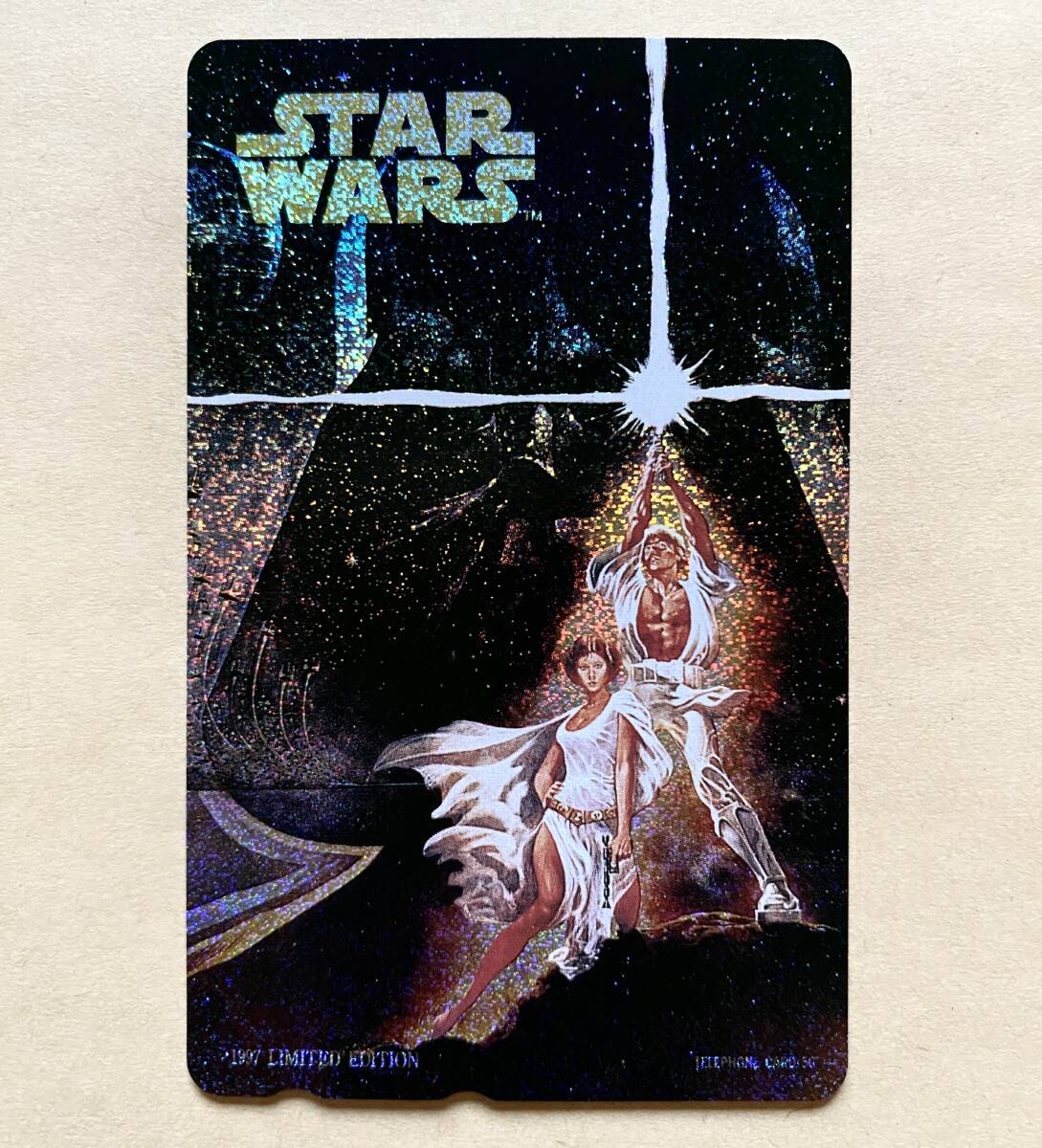 【未使用】 映画テレカ 50度 スター・ウォーズ ルーク/レイア 公開20周年記念 ホログラム
