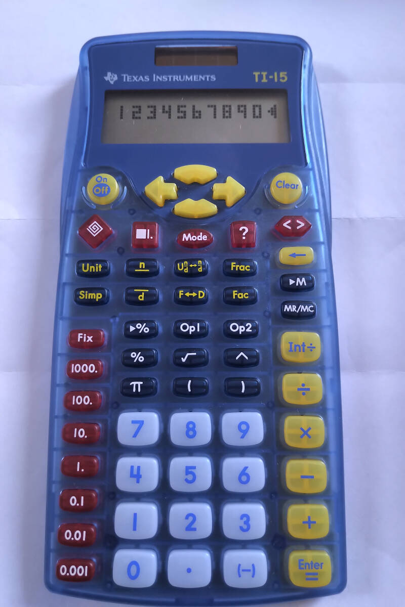 テキサスインスツルメント TEXAS INSTRUMENTS TI-15 関数電卓 スケルトンカラー ソーラー電卓 スケルトングッズ好きにもお薦め TI HP CASIO