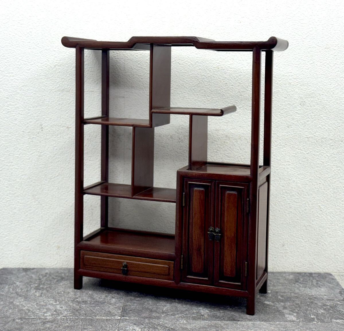 唐木 茶棚 茶箪笥 飾り棚 違い棚 茶道具 水屋箪笥 和箪笥 和家具 アンティーク ビンテージ ■兵庫県姫路市から Q0 25-4955