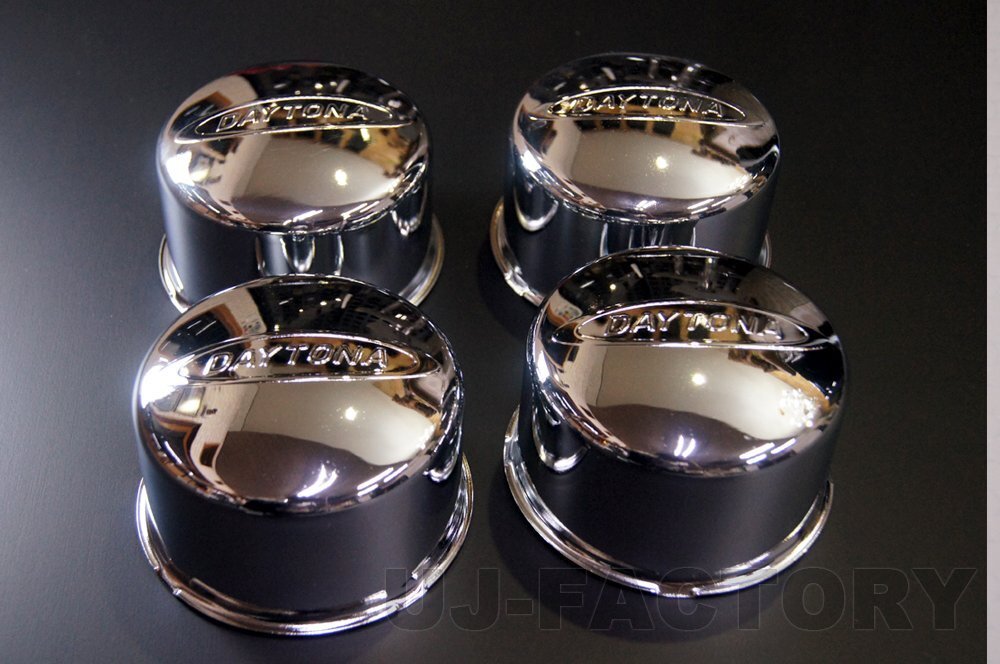 【新品/即納！】★Daytona（デイトナ）用センターキャップ ハブ径：φ110mm対応・高さ：約70mm【×4個セット】★スチール製メッキ仕上