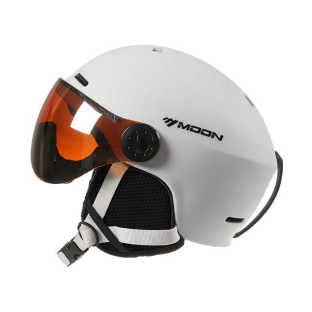 ハーフヘルメットスキーシールド付き UVカット ジェット軽量通気性 おしゃれ スポーツオールシーズン開閉式シールド原付バイク白色 HE717