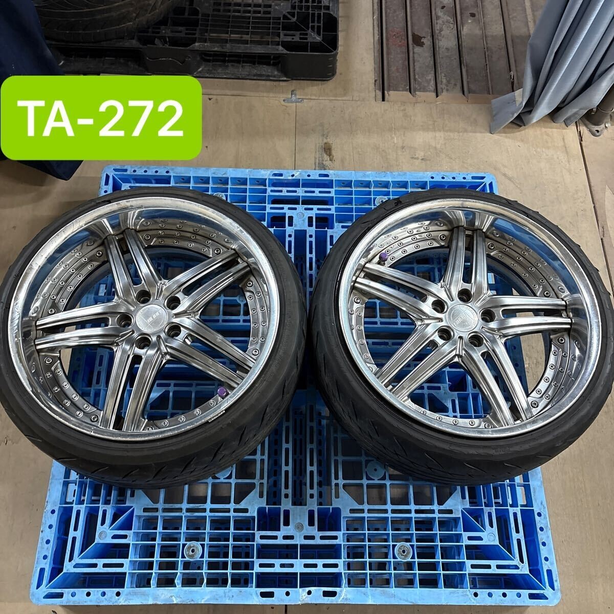 TA-272 激安 ホイール 深リム REIHEN ライエン 20インチ 9J +25 PCD114.3 5H 2本セット( クラウン マークX アリスト 現状品