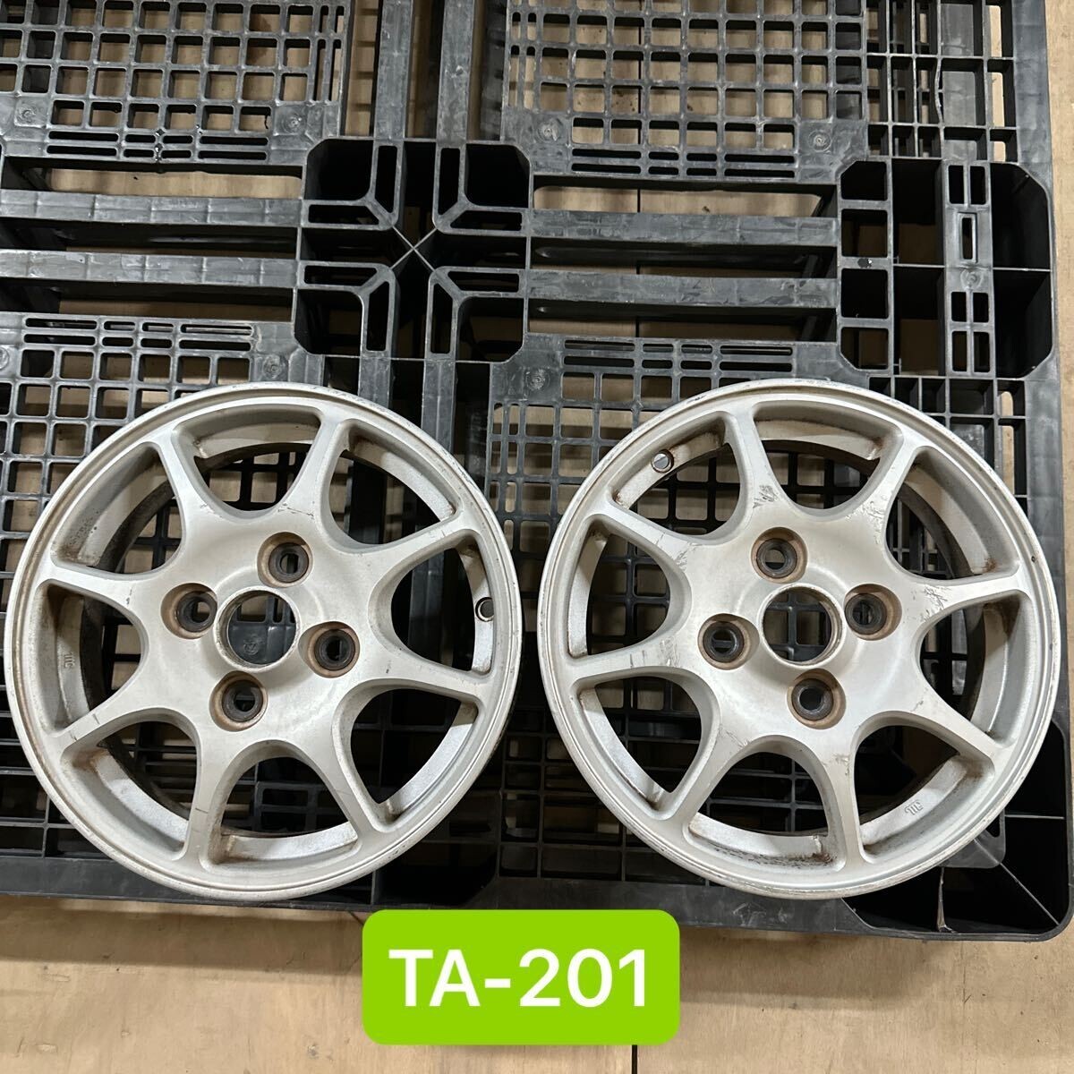 TA-201 激安 ホイール MITSUBISHI 純正 ENKEI 13インチ 4J +46 4H PCD100 ２本セット( ミニカ トッポBJ ekワゴン ミニキャブ 現状品