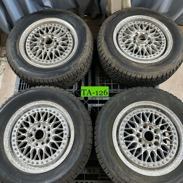 TA-126 激安 ホイール メッシュ BBS風 15インチ 6.5J +45 マルチPCD 205/65R15 4本セット( シビック マークⅡ チェイサー 等)現状品