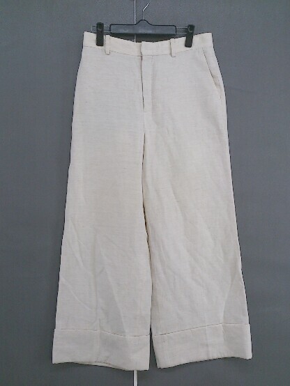 ◇ UNITED ARROWS ユナイテッドアローズ ロールアップ ワイド パンツ サイズ40 ベージュ レディース