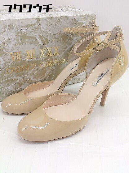 ◇ ◎ Vll Xll XXX セブントゥエルブサーティ アンクルストラップ ヒール パンプス サイズ36 1/2 ベージュ系 レディース