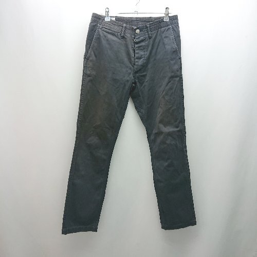 ◇ sassafras カジュアル ボタンフライ ボトムス シンプル ベーシック パンツ サイズS ネイビー メンズ E