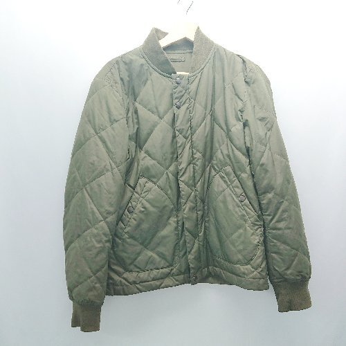 ◇ GREEN LABEL RELAXING リバーシブル キルティング ミリタリー 長袖 ブルゾン サイズM カーキ メンズ レディース E