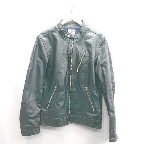 ◇ ⊇ Confirm コンファーム フェイクレザー 長袖 ジャケット サイズL ブラック メンズ E