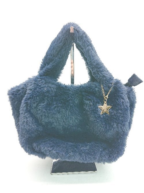 ◇ AFTERNOONTEA WARDROBE 星柄 キーホルダー 起毛 ボア コンパクト シンプル トートバック ネイビー レディース E