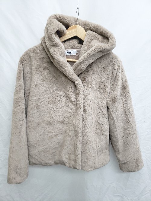 ◇ AZUL BY MOUSSY アズールバイマウジー フェイクファー 長袖 ジャケット サイズM モカ系 レディース P