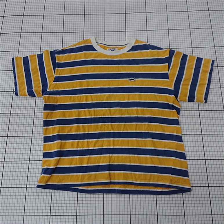 ◇ ⊂ ペニーズ Penneys The Fox Collection ボーダーTシャツ メンズ イエロー系 L E