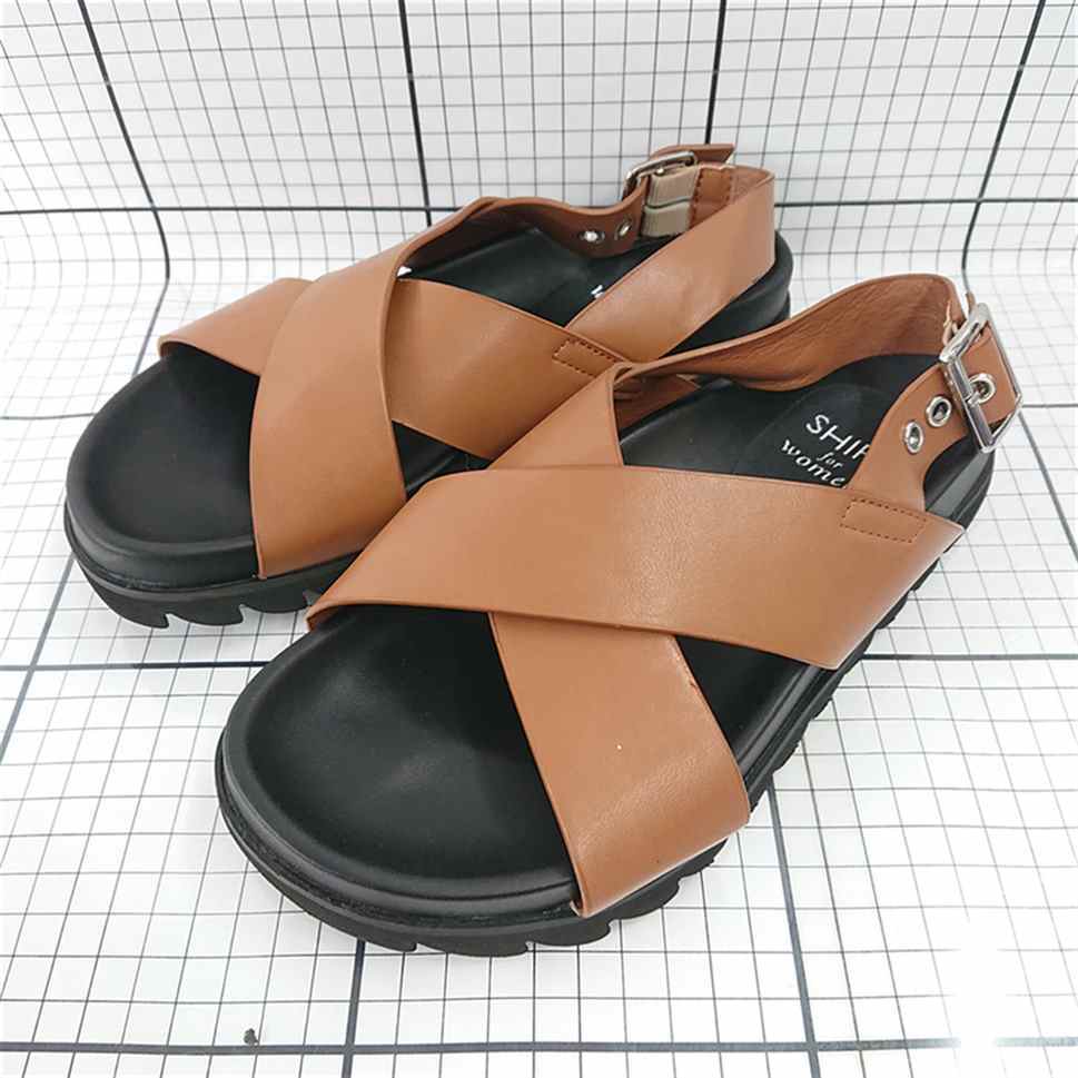 ◇ ⊂ シップス SHIPS for women クロスストラップサンダル ブラウン系 レディース 24 E