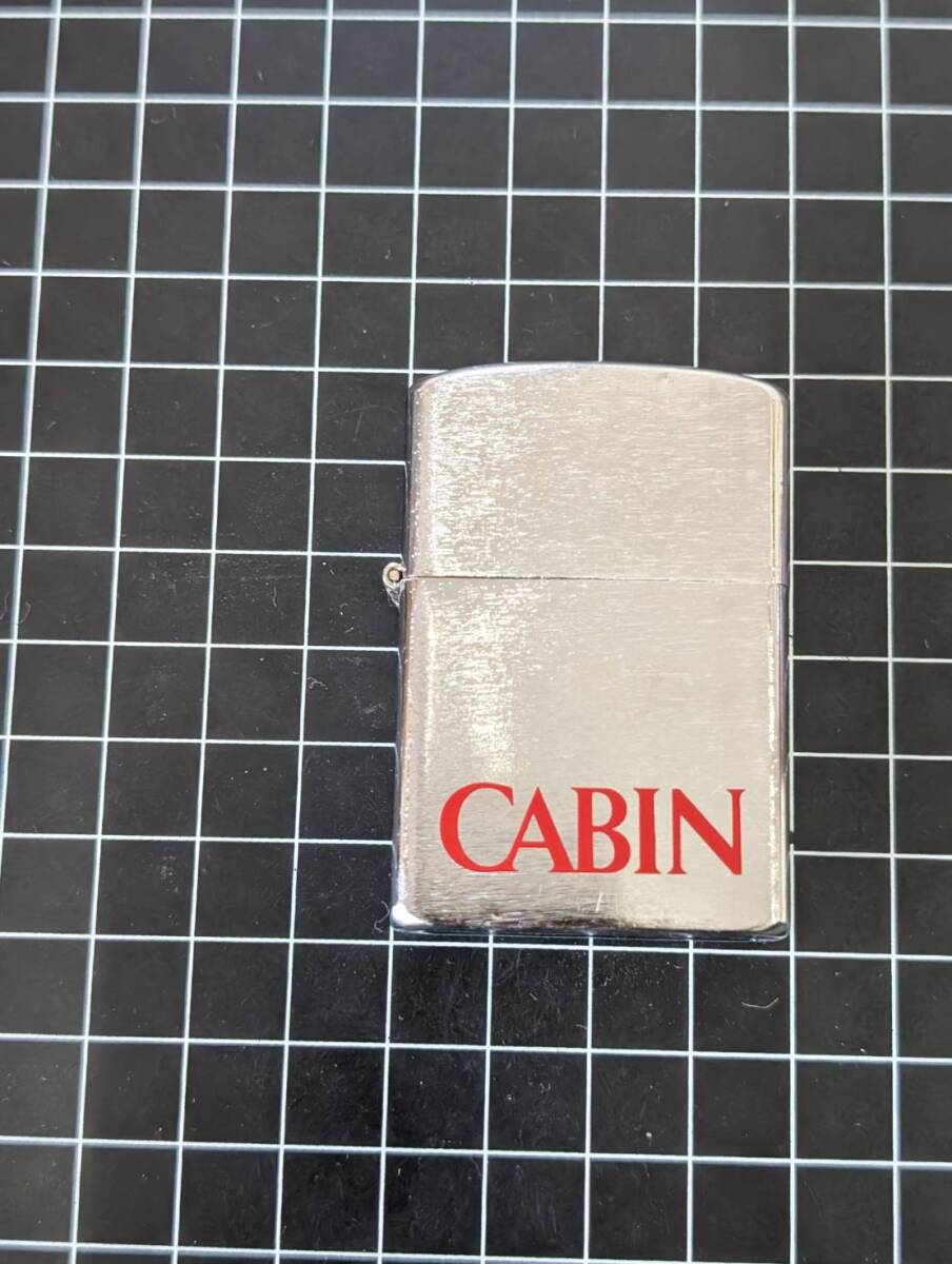 [CABIN/未使用] ジッポー風キャビンオイルライター 銀無地 シルバーカラー プレーン 喫煙具 喫煙グッズ ヴィンテージ 火花確認済 同梱可7.