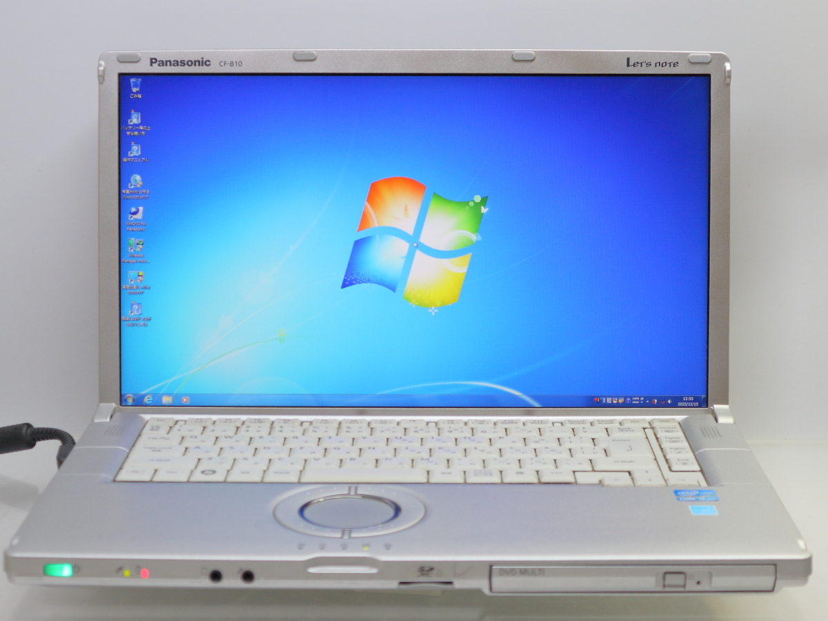 Panasonic Let's note B10 CF-B10AWCYS/Core i5-2520M/8GBメモリ/HDD250GB/Full HD 15.6TFT/バッテリーNG/Windows7 リカバリ領域有 #1215