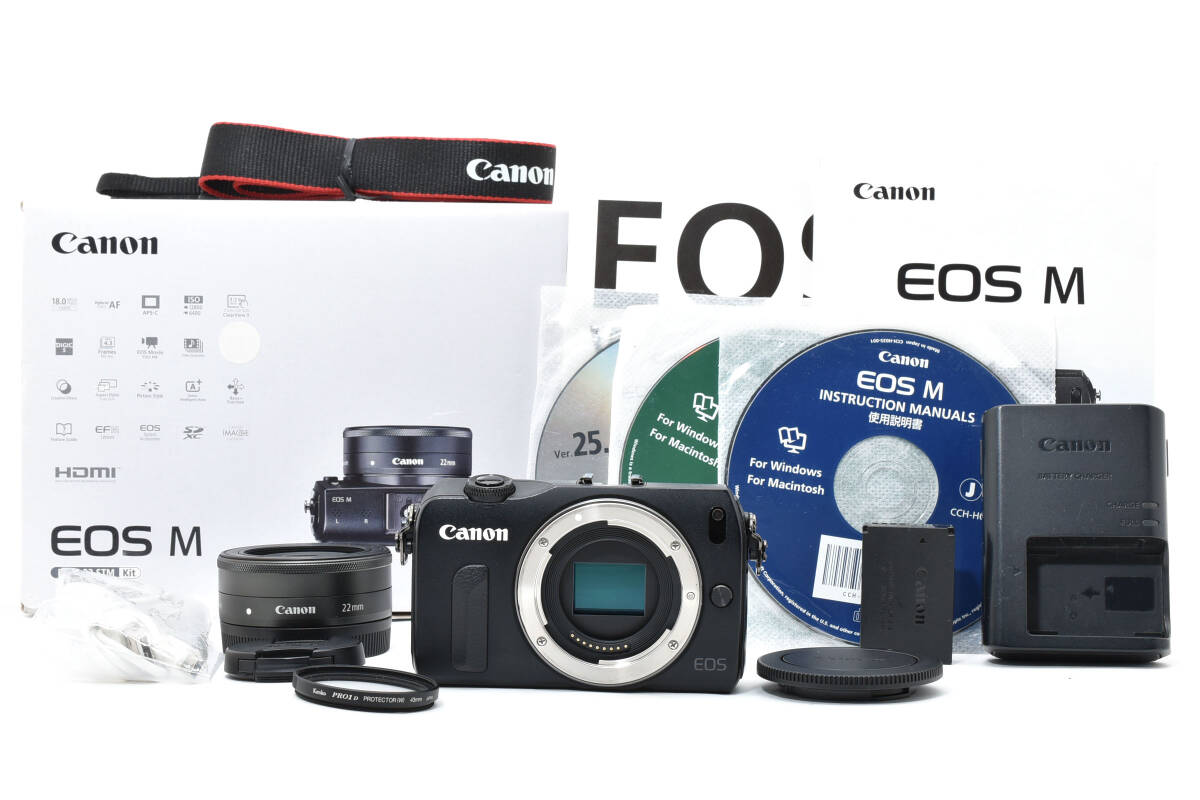 元箱付 ★ほぼ新品★ Canon キヤノン EOS M EF-M 22mm F2 STM ミラーレス一眼 (5219)