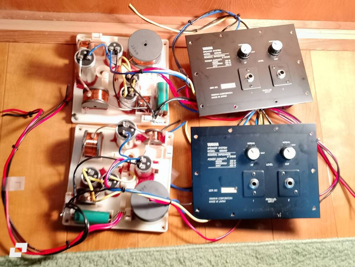 YAMAHA　スピーカー S350XD のスピーカーネットワーク + アッテネーター（左右2台）