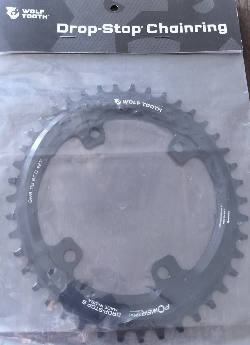 Wolf Tooth 110 BCD 4 Bolt チェーンリング Shimano GRX 42T OVAL-SH11042-GR