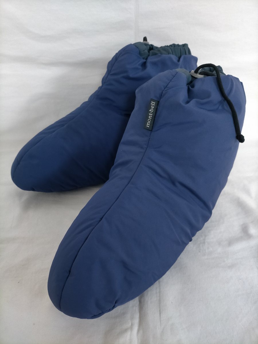 状態良好 mont bell モンベル エクセロフト フットウォーマー size-L 1108235 ブルー ★アウトドアキャンプダウンシューズ